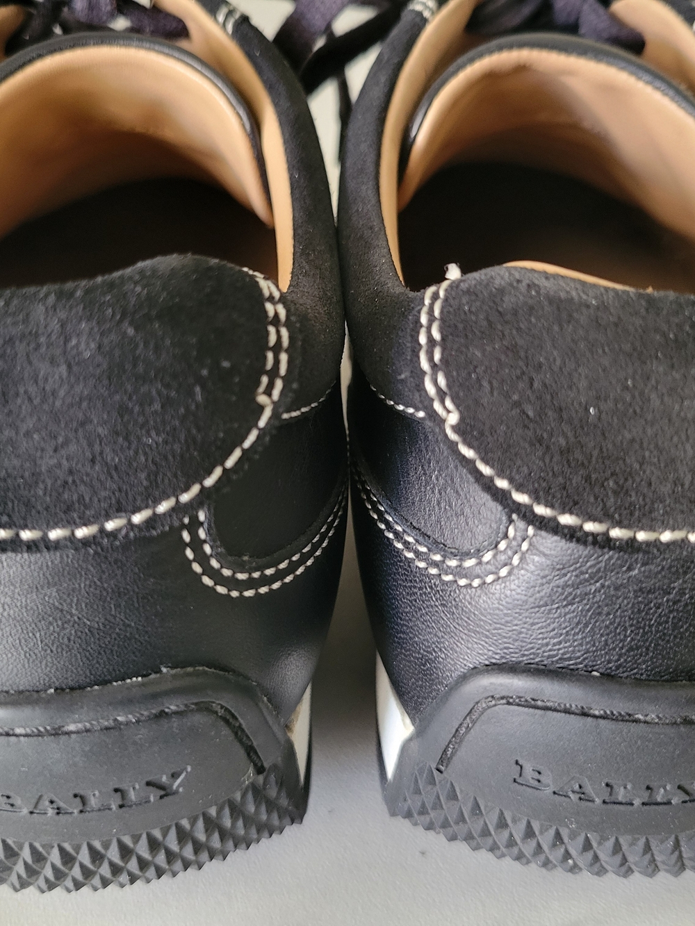 Bally Alexane Black Leather Suede Low-Top Sneakers EU 37.5 US 7 Womens Excellent - Picture 7 of 15